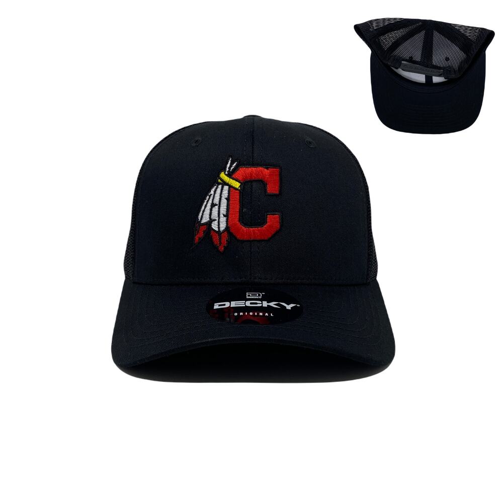 Indian Feathers Trucker Hat in Black